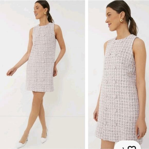 NWT Tuckernuck Pomander Place Pink Tweed Mini Dress - Small - Picture 4 of 11